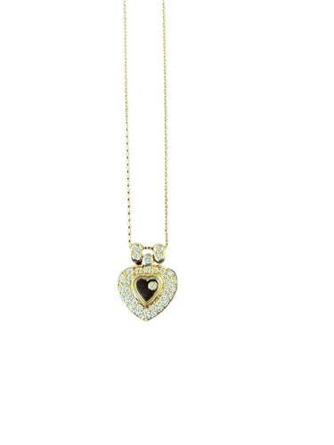 Collier Pendentif et chaîne en or jaune 18 carats avec diamants 58 Facettes PeDam01