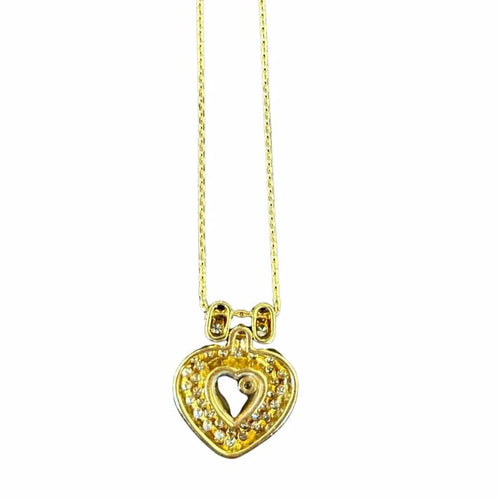 Collier Pendentif et chaîne en or jaune 18 carats avec diamants 58 Facettes PeDam01