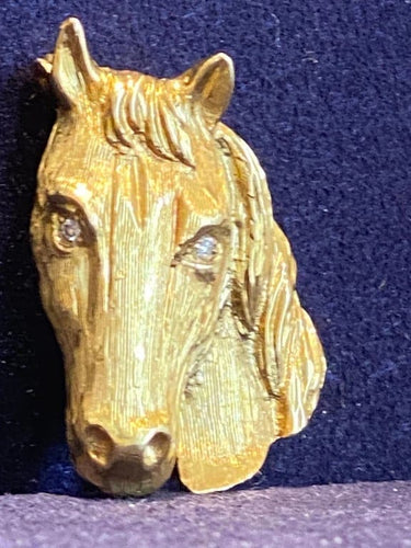 Broche Broche cheval en or jaune 18K et diamants 58 Facettes