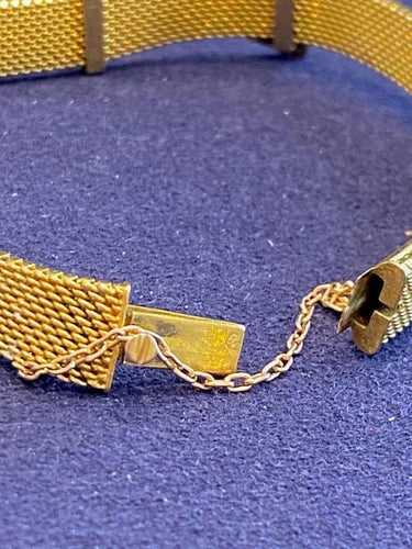 Bracelet Bracelet ceinture ancien en or jaune et rose 18K, diamants, maille milanaise 58 Facettes