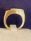 Bague 53 Bague moderniste en or jaune et or gris 18K avec diamants 58 Facettes