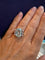 Bague 54 Bague cocktail en or gris 18K avec aigue-marine et diamants 58 Facettes