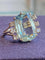 Bague 54 Bague cocktail en or gris 18K avec aigue-marine et diamants 58 Facettes