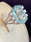 Bague 54 Bague cocktail en or gris 18K avec aigue-marine et diamants 58 Facettes