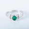 Bague 57 Bague solitaire en or blanc 18K avec émeraude 58 Facettes
