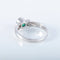 Bague 57 Bague solitaire en or blanc 18K avec émeraude 58 Facettes