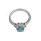 Bague 55 Bague - Aigue-marine et diamants en or blanc 18k 58 Facettes TA103