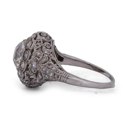 Bague 55 Bague ancienne en platine et diamants 58 Facettes AN472 (00049)