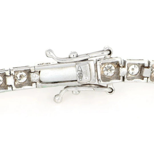 Bracelet Bracelet en or blanc 18 carats avec diamants et émeraude 58 Facettes