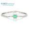 Bracelet Bracelet en or blanc 18 carats avec diamants et émeraude 58 Facettes