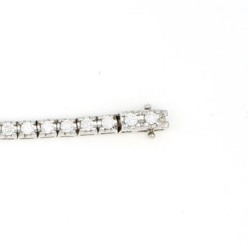 Bracelet Bracelet en or blanc 18 carats avec diamants et émeraude 58 Facettes