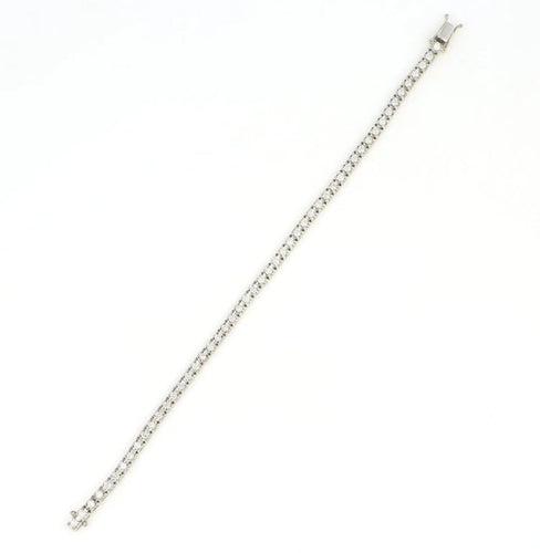 Bracelet Bracelet tennis en or blanc 18 carats et diamants 58 Facettes
