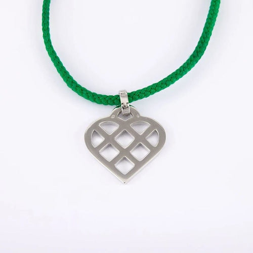 Pendentif O.J. Perrin - Pendentif cœur pavé de diamants en or blanc 58 Facettes