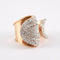 Bague 55 Bague drapée en or jaune et or gris 750 sertie de diamants 58 Facettes