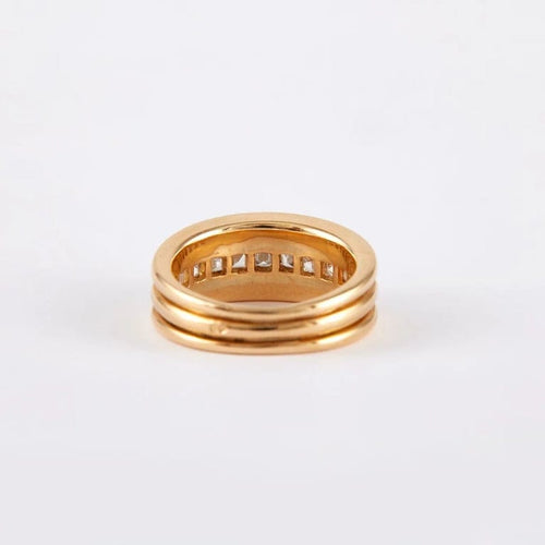 Bague 52 Bague jonc en or jaune 750/1000 sertie de diamants taille carrée 58 Facettes