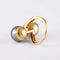 Bague 52 Bague Toi & Moi en or jaune 750 avec perles et diamants 58 Facettes