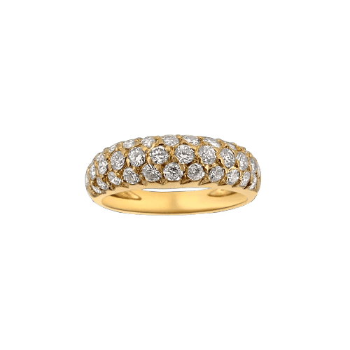 Bague Van Cleef & Arpels - Bague demi-sertie en or jaune et diamants 58 Facettes F12