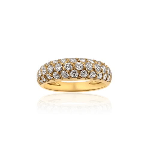 Bague Van Cleef & Arpels - Bague demi-sertie en or jaune et diamants 58 Facettes F12