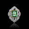 Bague 53 Bague Art déco sertie d’une émeraude en or jaune et blanc 18 ct 58 Facettes F5