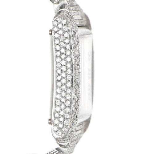 Montre Cartier Tank Française réf. 2302 - Montre en acier et diamants (24,00 ct) 58 Facettes