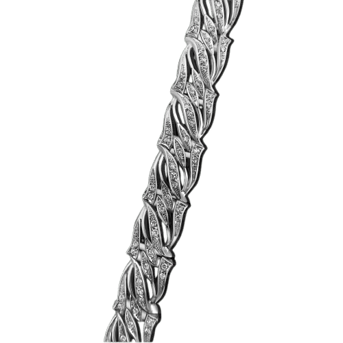 Bracelet Bracelet portugais Art déco en or blanc 19,2 carats et diamants 58 Facettes A6