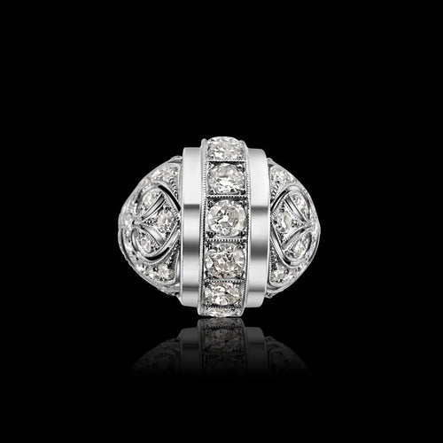 Bague 53 Art déco - Bague en platine et diamants 58 Facettes F20