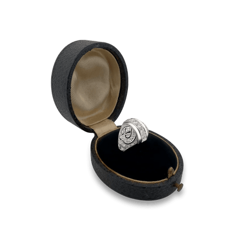 Bague 53 Art déco - Bague en platine et diamants 58 Facettes F20