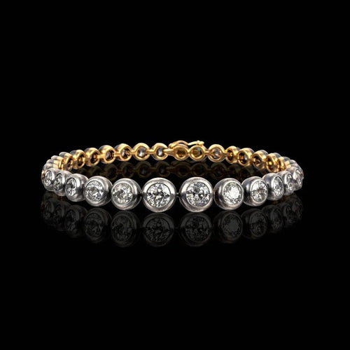 Bracelet Bracelet portugais XIXe siècle en or jaune 19,2 ct, argent et diamants 58 Facettes A15