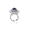 Bague 57 Bague en or blanc 18 carats sertie d’un saphir de Ceylan 10,06 ct 58 Facettes F24