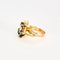 Bague 53 Bague fleur en or jaune 18 carats, émail bleu et diamants 58 Facettes