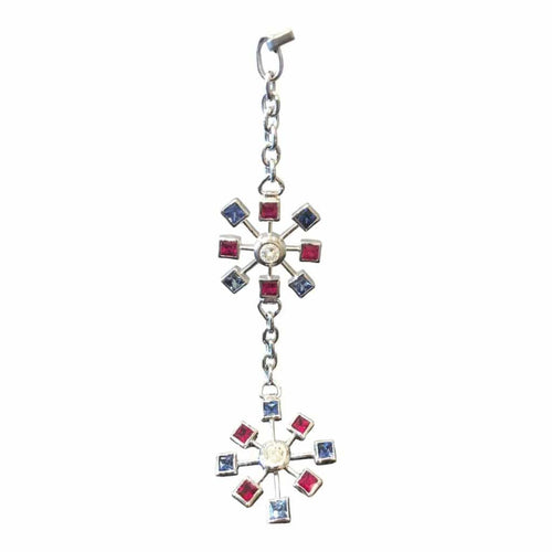 Pendentif Pendentif flocons de neige en or gris 18 carats, diamants 0,30 ct 58 Facettes