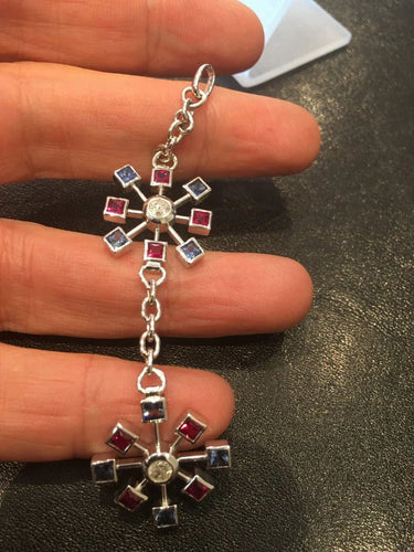 Pendentif Pendentif flocons de neige en or gris 18 carats, diamants 0,30 ct 58 Facettes