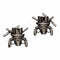 Boutons de manchette Boutons de manchette - Tête de mort en or blanc 18 ct noirci 58 Facettes