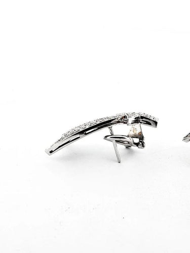 Boucles d'oreilles Boucles d'oreilles comète point lumineux en or blanc et diamants 58 Facettes