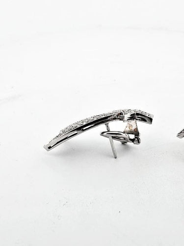 Boucles d'oreilles Boucles d'oreilles comète point lumineux en or blanc et diamants 58 Facettes