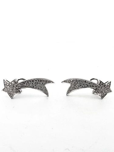 Boucles d'oreilles Boucles d'oreilles comète point lumineux en or blanc et diamants 58 Facettes