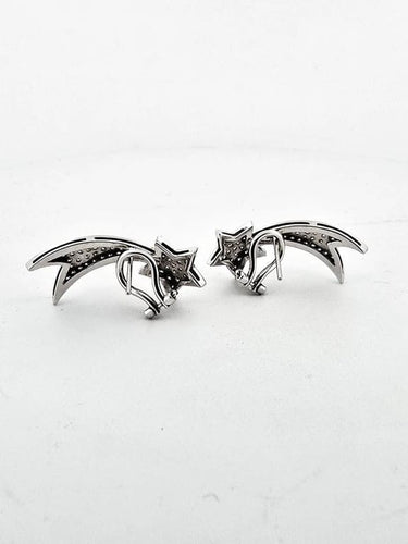 Boucles d'oreilles Boucles d'oreilles comète point lumineux en or blanc et diamants 58 Facettes
