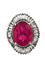 Bague 62 Bague en or blanc 18 carats avec rubis et diamants 58 Facettes