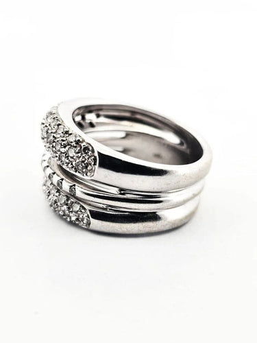 Bague 56 Bague en or blanc 18K avec diamants 1,00 ct 58 Facettes