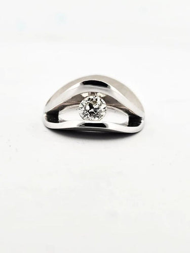 Bague 53 Bague solitaire en or blanc avec diamant 0,80 ct 58 Facettes