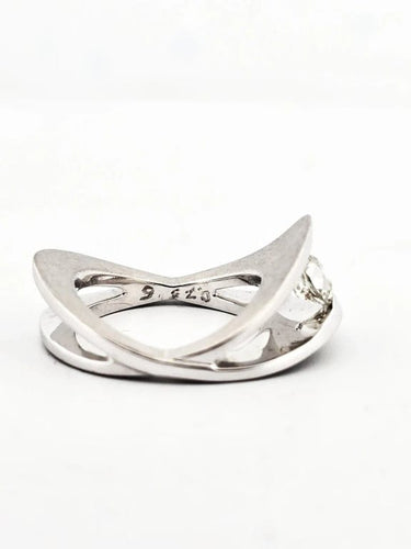 Bague 53 Bague solitaire en or blanc avec diamant 0,80 ct 58 Facettes