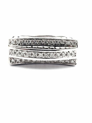 Bague 51 Bague en or blanc 18 carats avec diamants 1,08 ct 58 Facettes