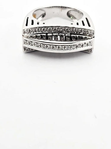 Bague 51 Bague en or blanc 18 carats avec diamants 1,08 ct 58 Facettes