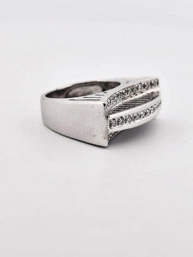 Bague 51 Bague en or blanc 18 carats avec diamants 1,08 ct 58 Facettes