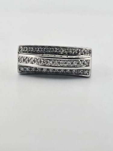 Bague 51 Bague en or blanc 18 carats avec diamants 1,08 ct 58 Facettes