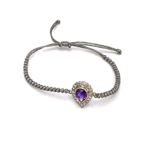 Bracelet Pulsera goutte d’eau en or jaune 18K avec diamants et améthyste 58 Facettes UKA000077GM