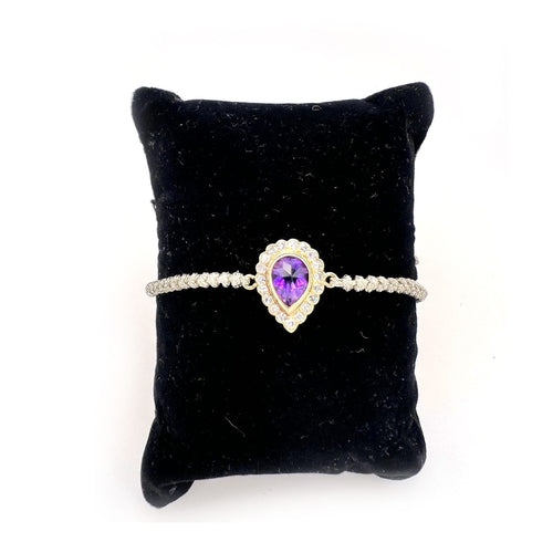 Bracelet Pulsera goutte d’eau en or jaune 18K avec diamants et améthyste 58 Facettes UKA000077GM