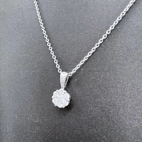 Collier Collier solitaire - Pendentif en or blanc 18K et diamants naturels 58 Facettes UKA000083GM