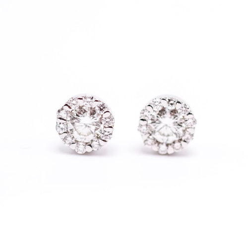 Boucles d'oreilles Boucles d’oreilles dormeuses - or blanc 18 K et diamants 58 Facettes UKA000090FV