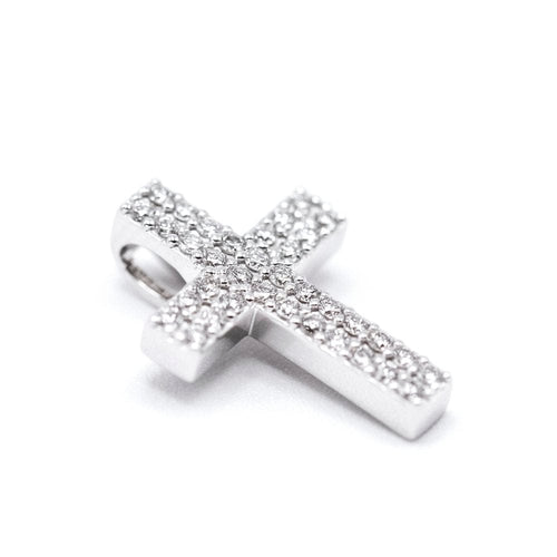 Pendentif Pendentif croix - Pendentif en or blanc 18K et diamants 58 Facettes UKA000109LF